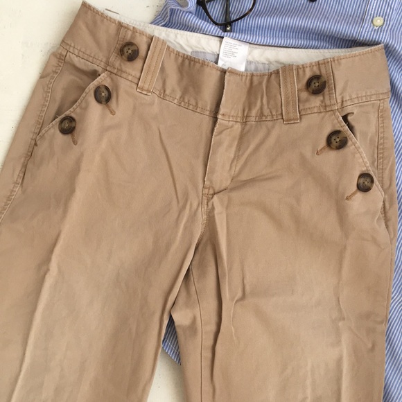 [ Old Navy Sailor Fromt Khaki Chino Pants ] 0 Reg - Picture 3 of 6